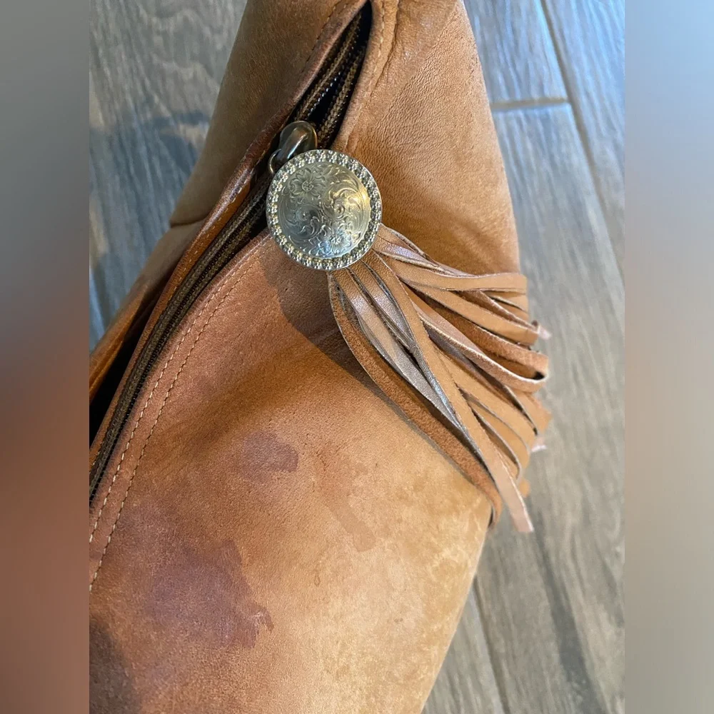 Creations by Lama Western Women’s Bag Brown Leather Fringe Pull